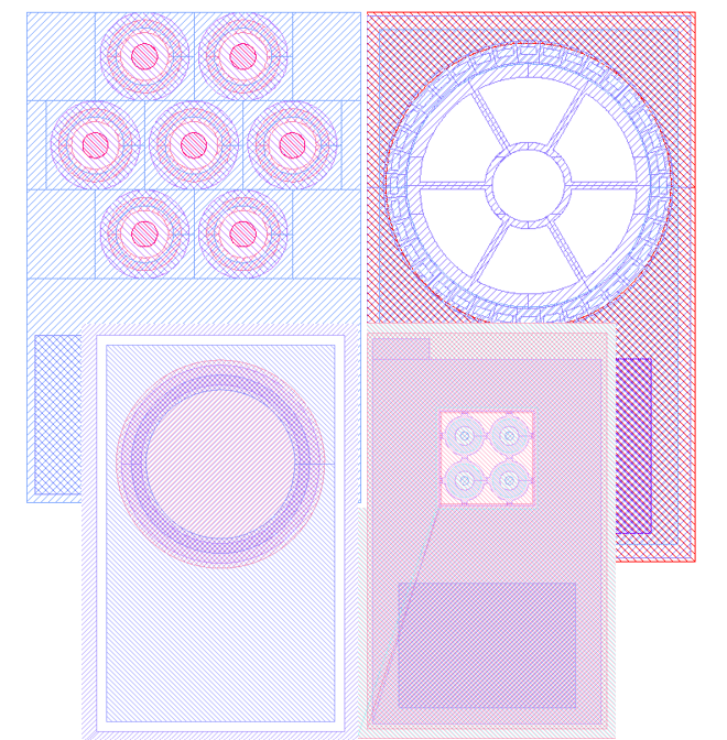 LED and VCSEL mask layout designs